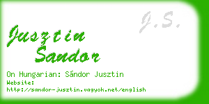jusztin sandor business card